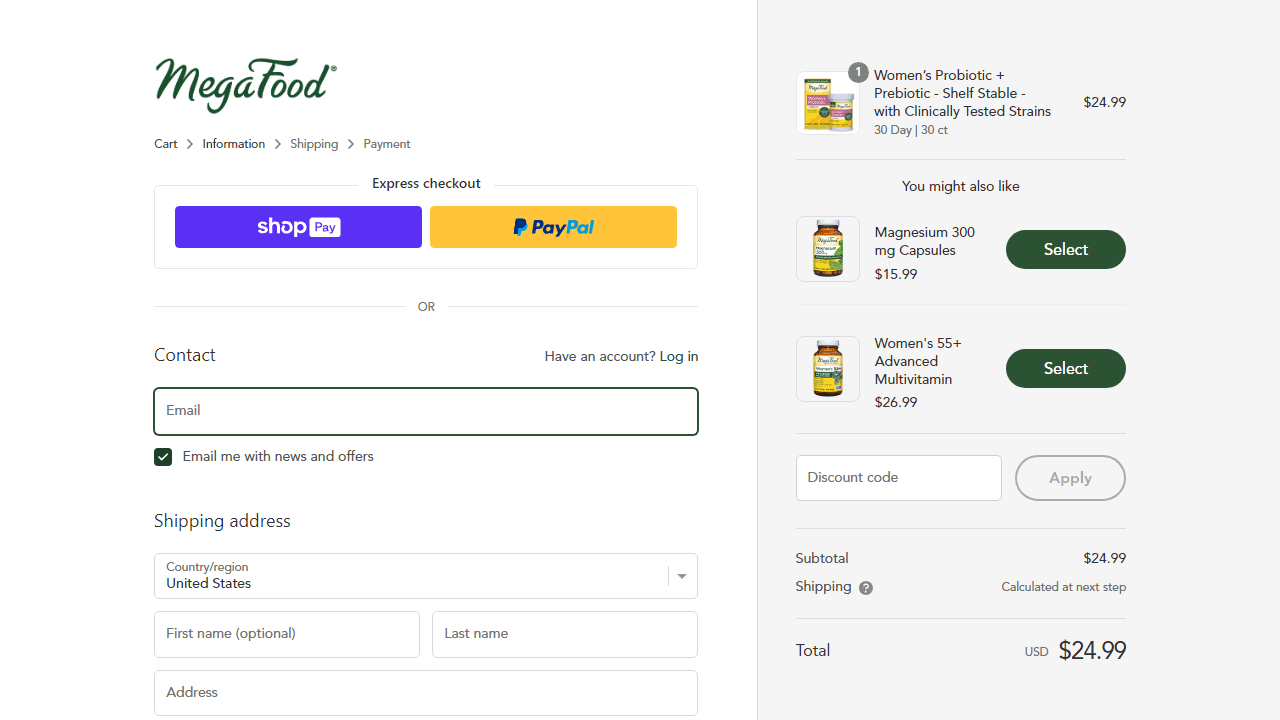 How to apply MegaFood coupon code